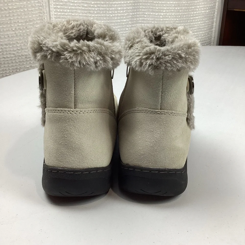 Khombu Iris Leather Suede Winter Ankle Boots Booties Size 10